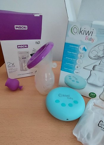 Mavi Kiwi Baby Göğüs Pompası ve mochi Manuel pompa