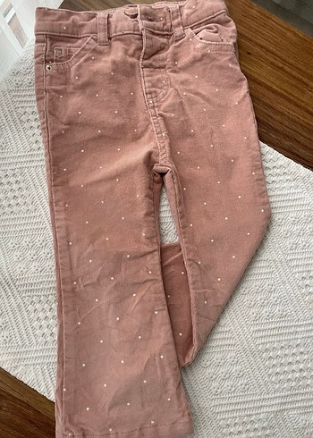 18-24 Ay Beden kahverengi Renk Kızlar için düğmeli bol kesim Gül kurusu pantolon
