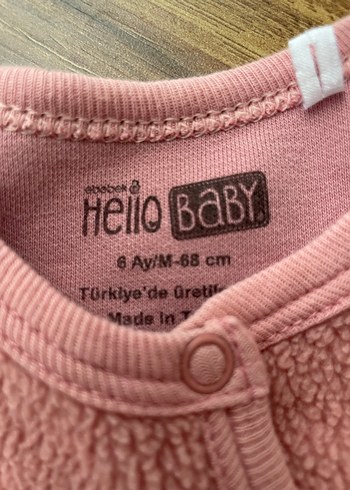 HelloBaby Düğmeli Pembe Bebek Kız Tulumu