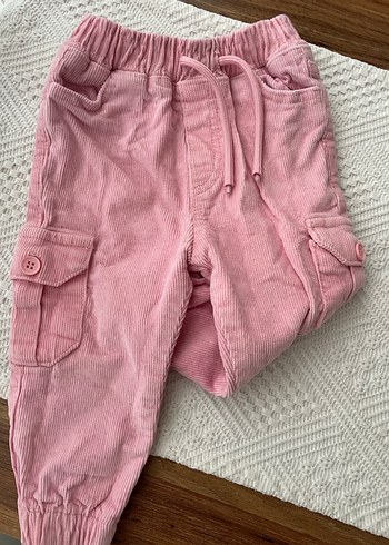 Civil Düğmeli Pembe Kız Çocuk Rahat Pantolon