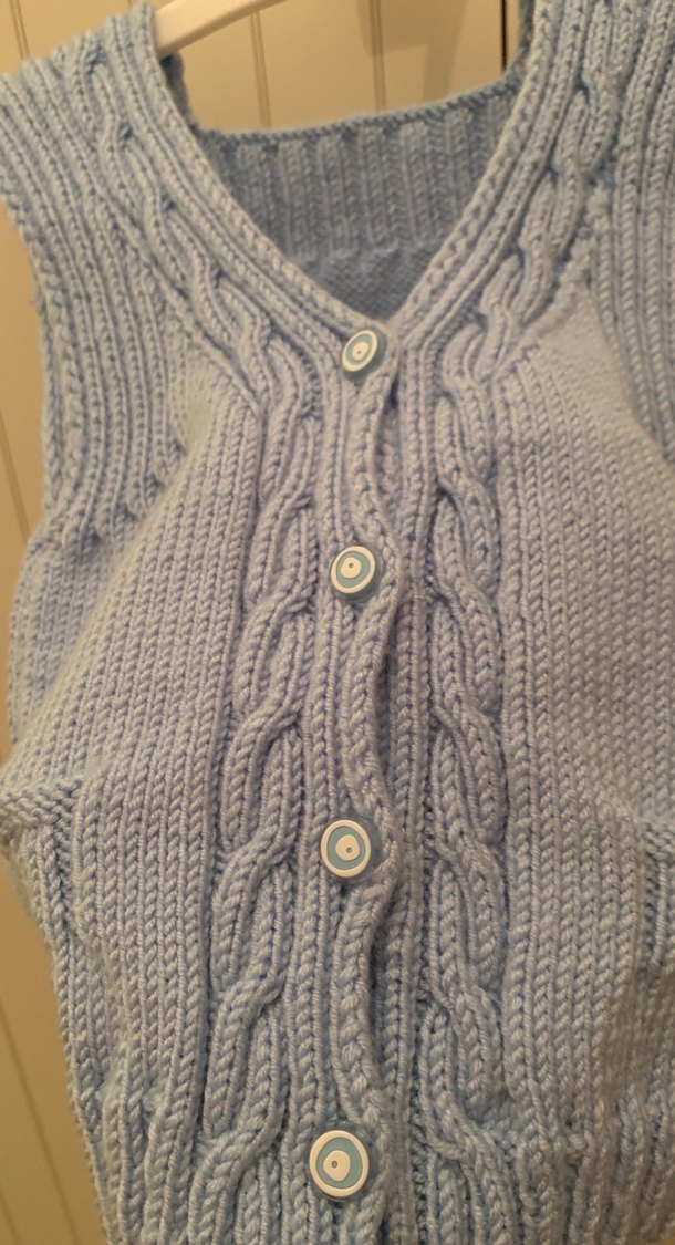 El örgüsü erkek bebek yelek - Görsel 2