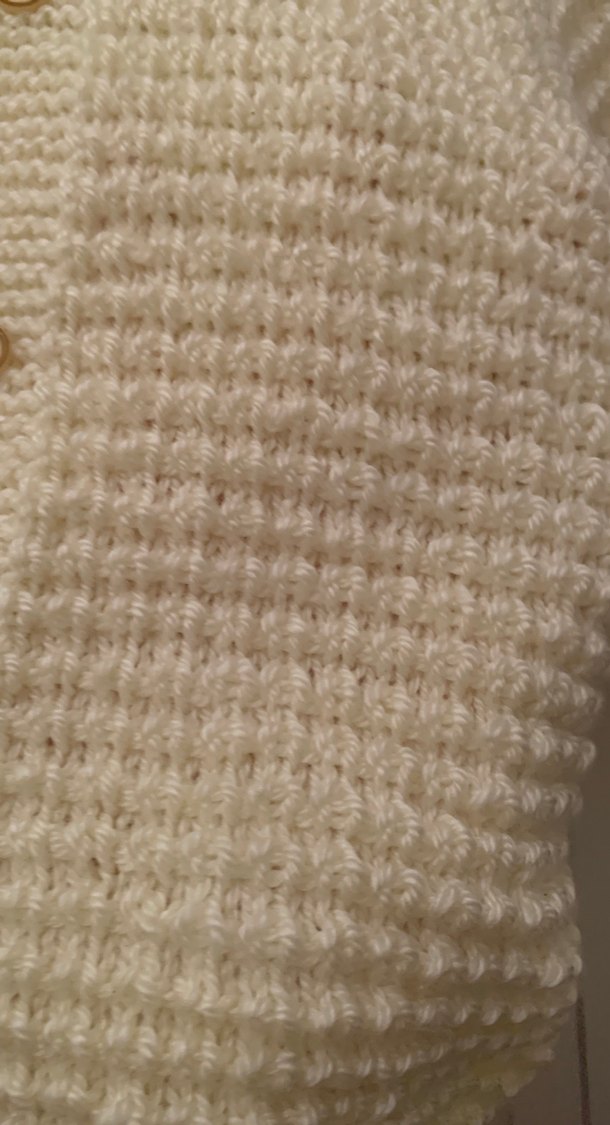 Çocuk Örgü Beyaz Hırka El Örgüsü - Görsel 2