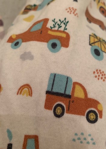 Renkli Baskılı Fermuarlı uyku Bebek Tulumu - Görsel 2