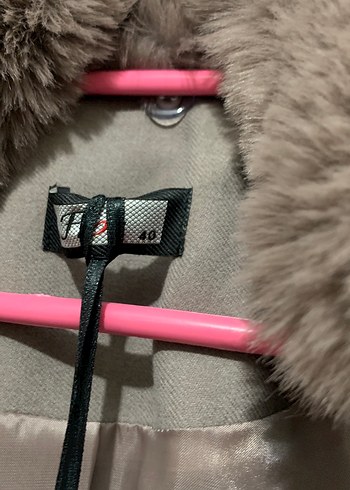 Kürklü Bej Uzun Kadın Kaban - Görsel 2