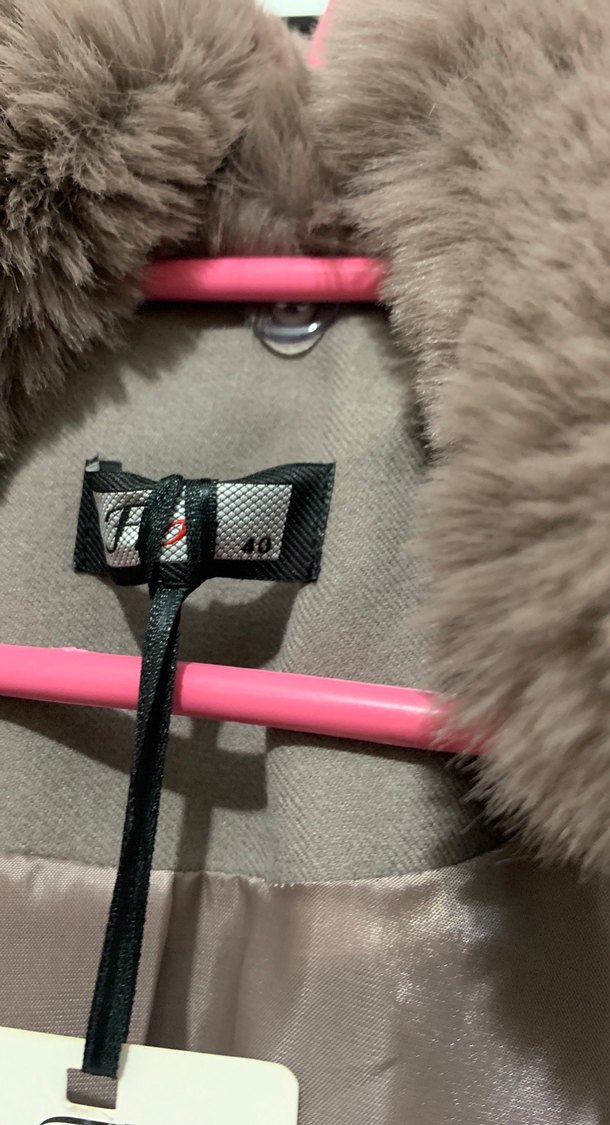 Kürklü Bej Uzun Kadın Kaban - Görsel 2