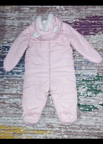 Kürklü Kapüşonlu Pembe Bebek Tulumu - Görsel 3