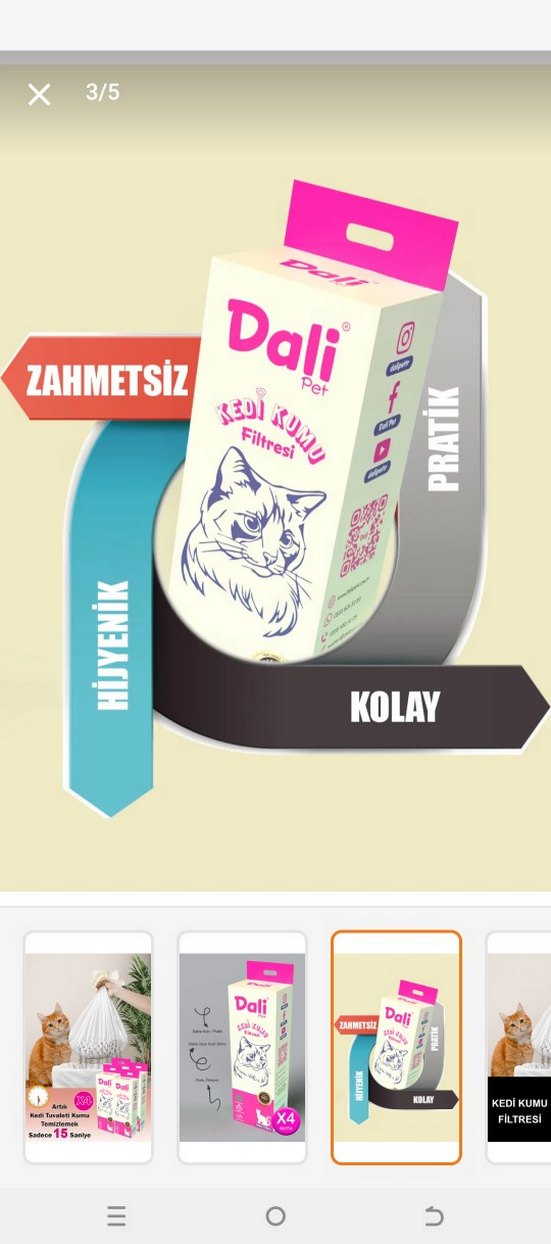 Dali Kedi Tuvaleti Kumu Temizleyici 4'lü  toplam 19 kutu - Görsel 3