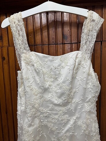 AKAY GELİNLİK TAMAMEN TAŞLI FRANSIZ KÜPÜR A KESİM - Görsel 4