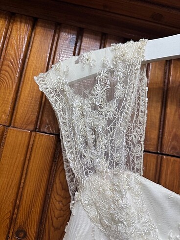 AKAY GELİNLİK TAMAMEN TAŞLI FRANSIZ KÜPÜR A KESİM - Görsel 8