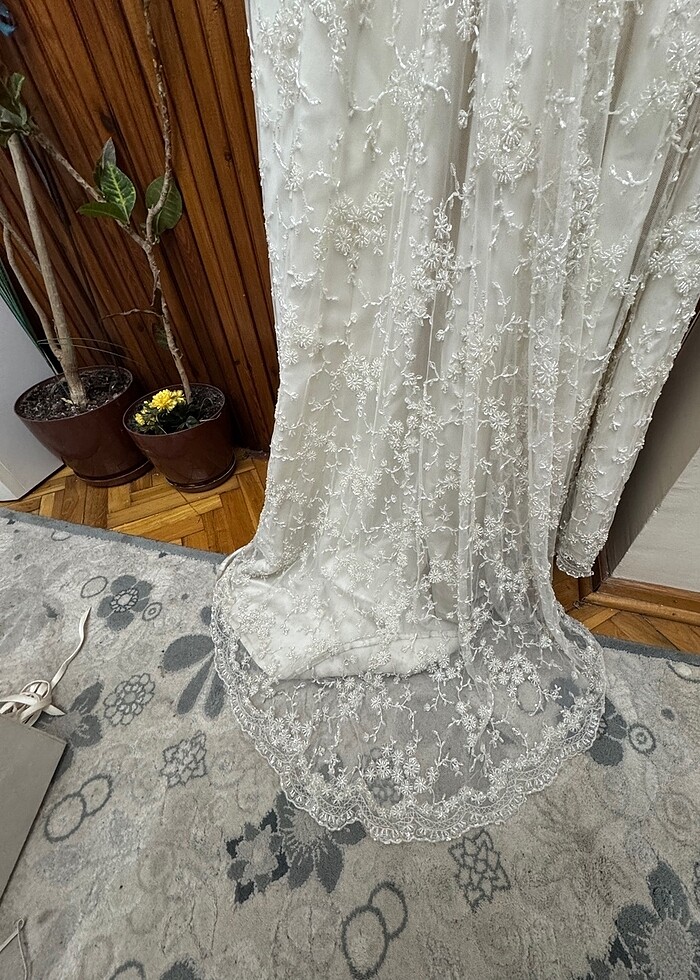 AKAY GELİNLİK TAMAMEN TAŞLI FRANSIZ KÜPÜR A KESİM - Görsel 2