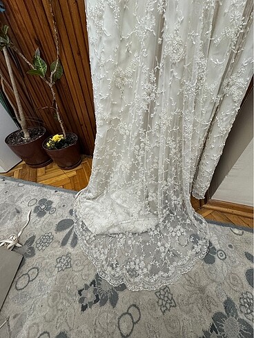 AKAY GELİNLİK  TAMAMEN TAŞLI FRANSIZ KÜPÜR  A KESİM - Görsel 6