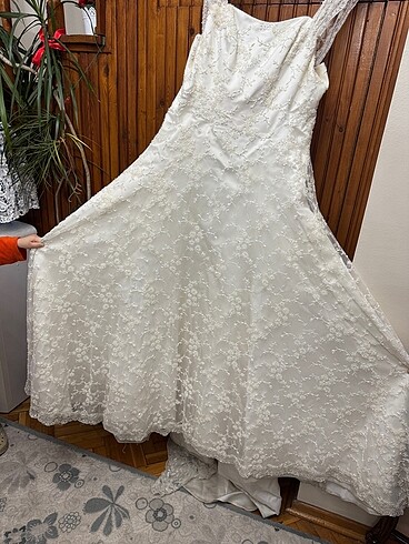 AKAY GELİNLİK  TAMAMEN TAŞLI FRANSIZ KÜPÜR  A KESİM - Görsel 10