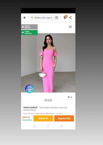 l Beden pembe Renk İnci Detaylı Pembe Uzun Elbise