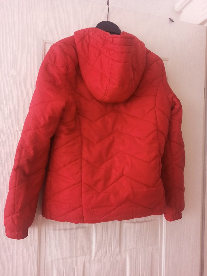 Kadın Kırmızı Fermuarlı Rahat Ceket - Görsel 2