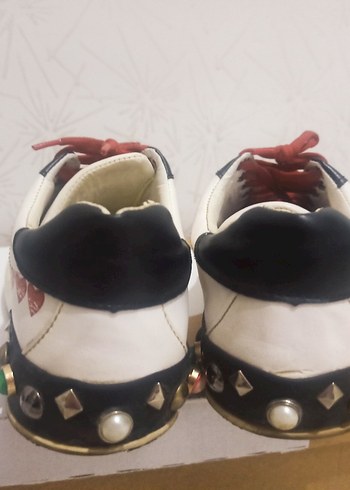 Tasarım Renkli Detaylı Beyaz Kadın Spor Ayakkabı - Görsel 4