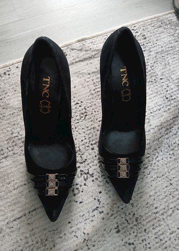 Diğer Siyah Süet Tokalı Stiletto