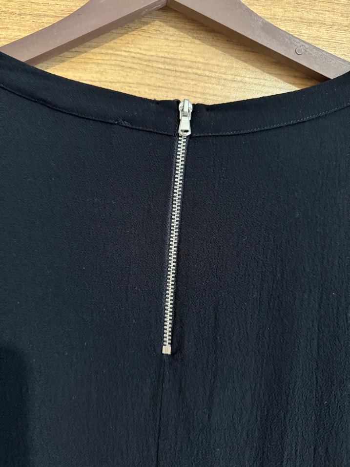 SiyahKadın Uzun Kollu Salaş Bluz - Görsel 4