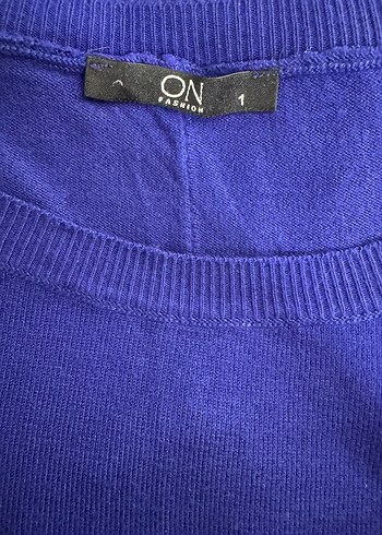 Kadın Mavi Fakir Kollu Triko Kazak - Görsel 8