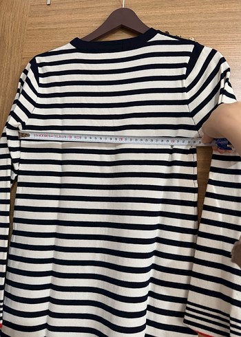 Uzun Kollu Çizgili Midi Kadın Triko Tunik Elbise - Görsel 7