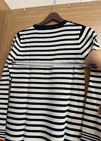 Uzun Kollu Çizgili Midi Kadın Triko Tunik Elbise - Görsel 6