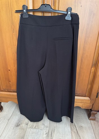 Düz Siyah Midi Kumaş Pantolon - Görsel 5