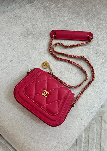 Chanel Pembe Zincir Detaylı Kadın Deri Çanta