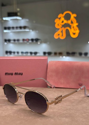 Miu Miu Kadın Parlak Altın Gözlük