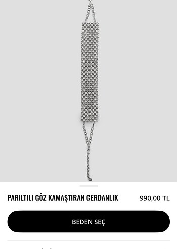 Stradivarius Parıltılı Gri Midi Boy Kadın Gerdanlık