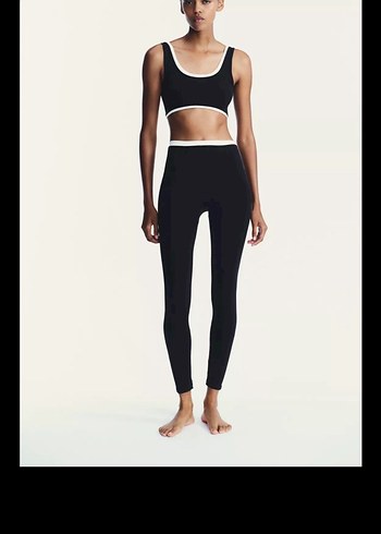 Siyah Mini Kadın Spor Üstü - tayt takım - Görsel 7