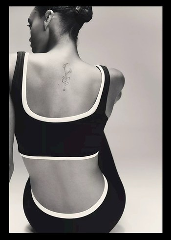 Siyah Mini Kadın Spor Üstü - tayt takım - Görsel 5