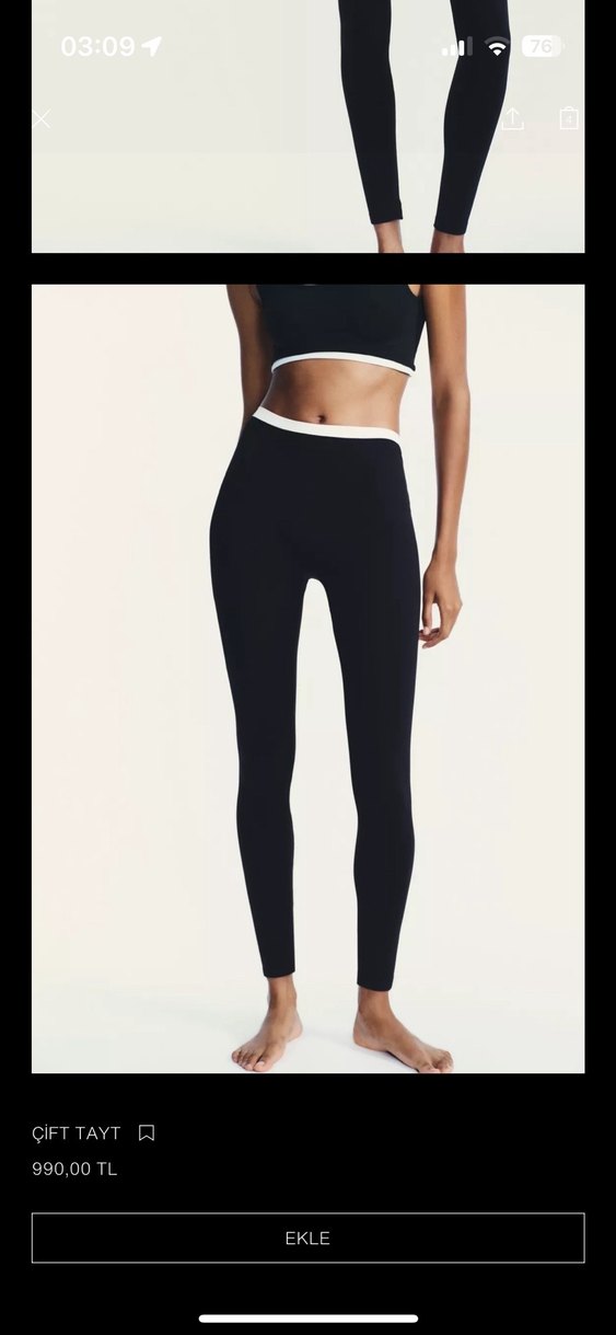 Siyah Mini Kadın Spor Üstü - tayt takım - Görsel 3