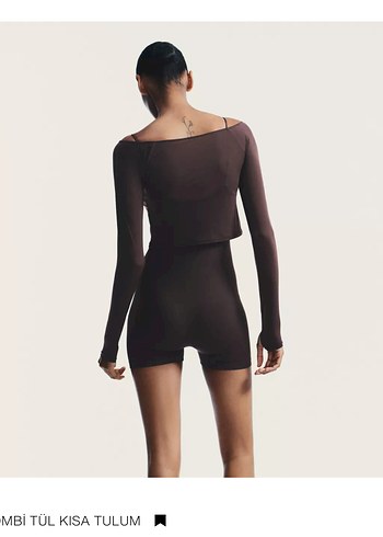 Kahverengi tulum ve uzun Kollu top - Görsel 4