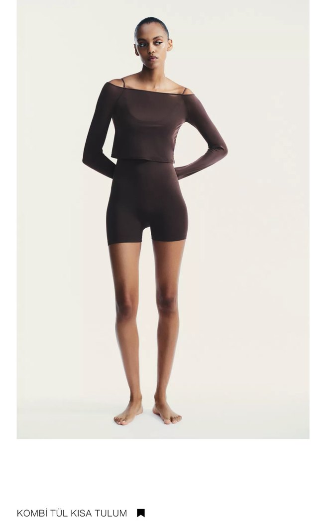 Kahverengi tulum ve uzun Kollu top - Görsel 2