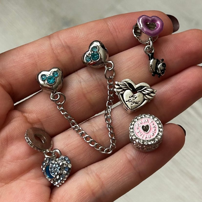 5 Adet Kalp Pandora Charm - Görsel 2