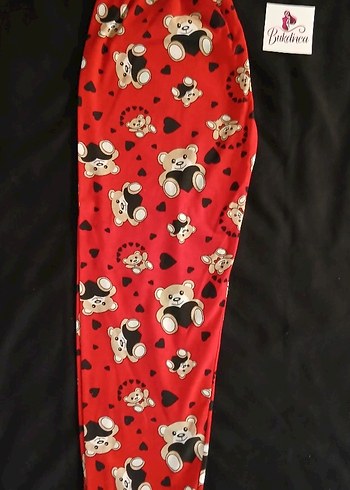 Diğer Diger Kırmızı Baskılı Fermuarlı Pijama Altı