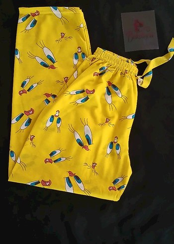 Sarı renkli, baskılı twity civciv  desenli, pijama altı, - Görsel 5