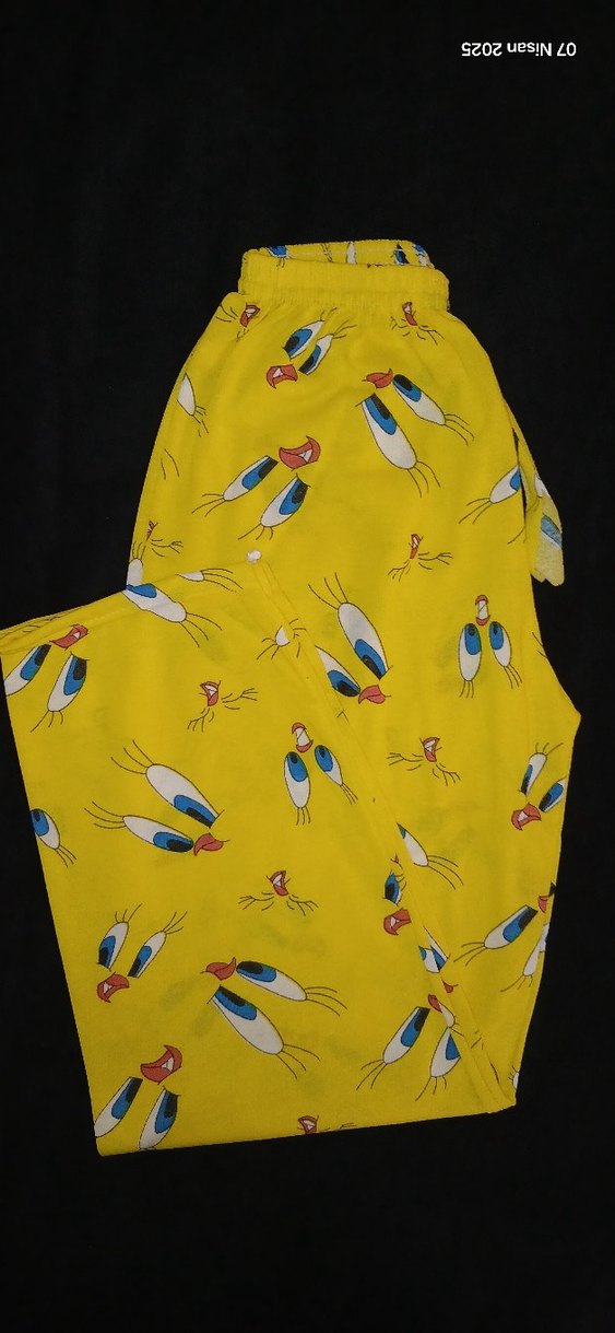 Sarı renkli, baskılı twity civciv  desenli, pijama altı, - Görsel 2