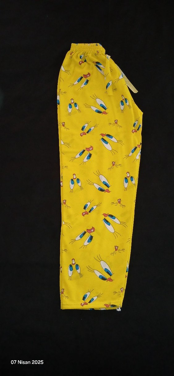 Sarı renkli, baskılı twity civciv  desenli, pijama altı, - Görsel 4