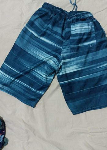 s Beden Decathlon olaian Erkek Mavi Tie-Dye Mini Pliseli Şort