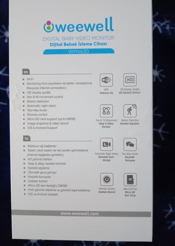 Weewell wmv630 dijital Bebek kamerası hareketli - Görsel 4