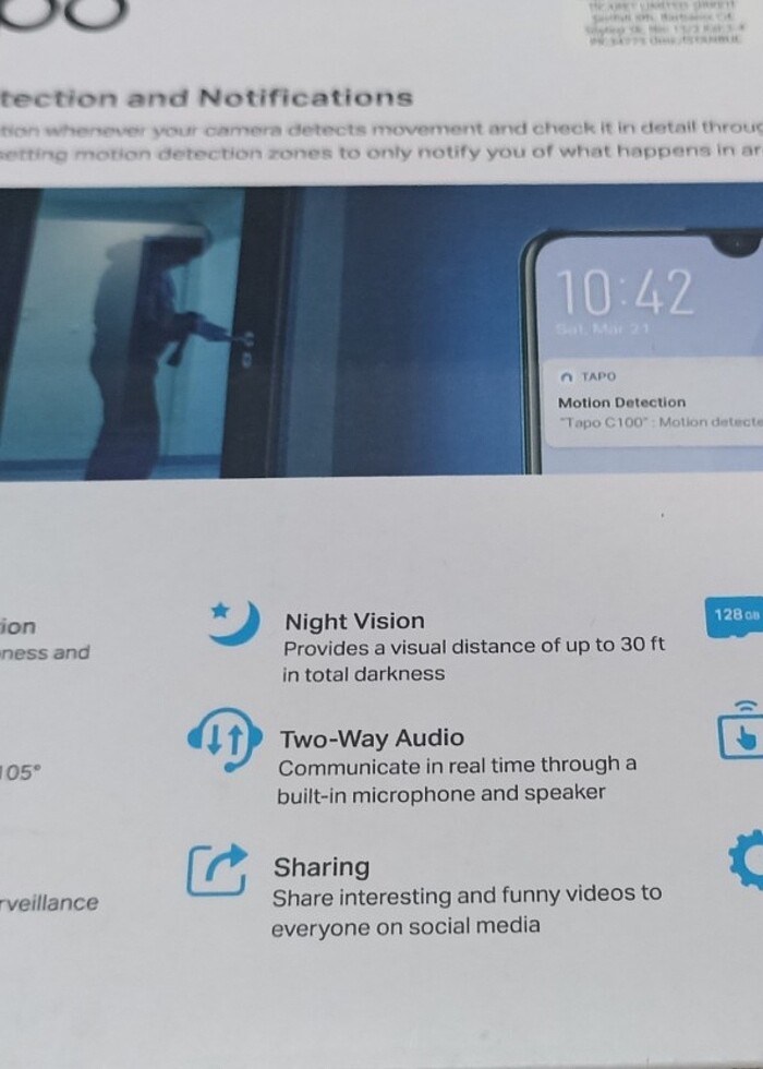 Tapo care c100 kamera güvenlik ve bebek kamerasi - Görsel 4
