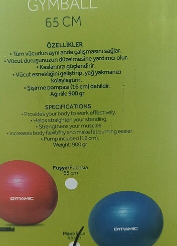 Beden Renk Dynamic pilates topu ve tüm vücut esneme bandı