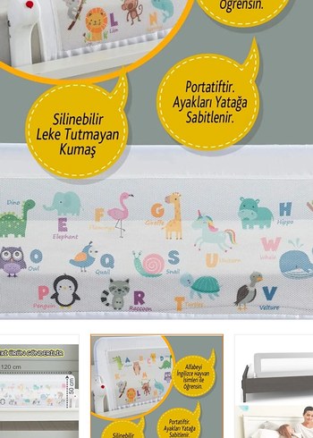 Yatak bariyeri 150*68 sm - Görsel 3