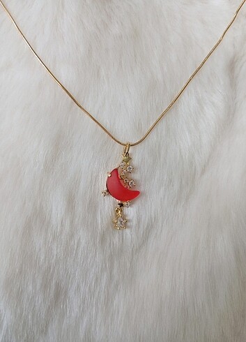 Çelik Gold Opal Kalp & Yıldız Masal Kolyesi