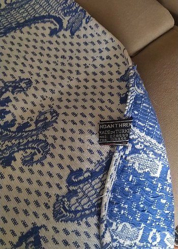 Mavi  Batik Desenli tek kişilik pike - Görsel 3