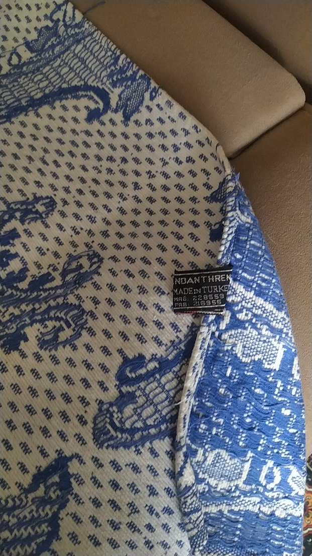 Mavi  Batik Desenli tek kişilik pike - Görsel 3