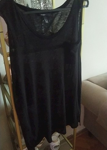 Siyah Kolsuz V Yaka Hamile Tunik , Mango - Görsel 3