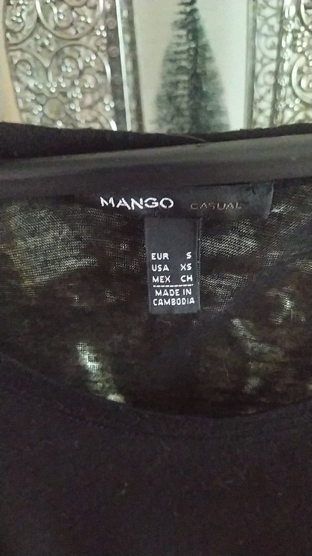 Siyah Kolsuz V Yaka Hamile Tunik , Mango - Görsel 2