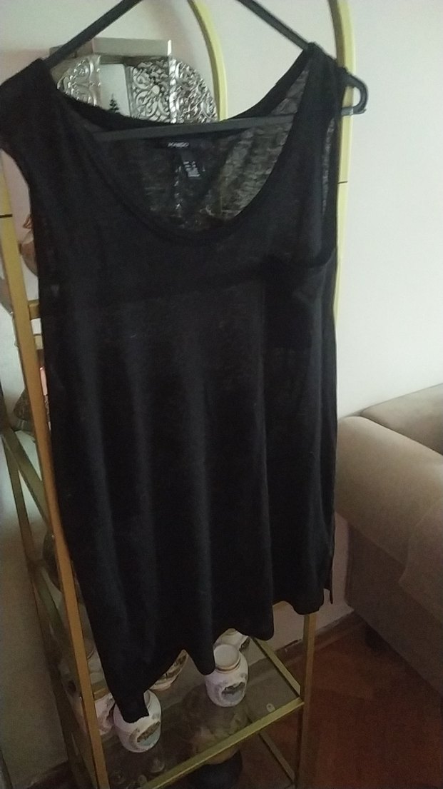 Siyah Kolsuz V Yaka Hamile Tunik , Mango - Görsel 3