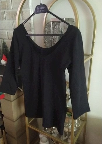 Siyah Pamuklu Uzun Kollu Kadın Bluz - Görsel 2